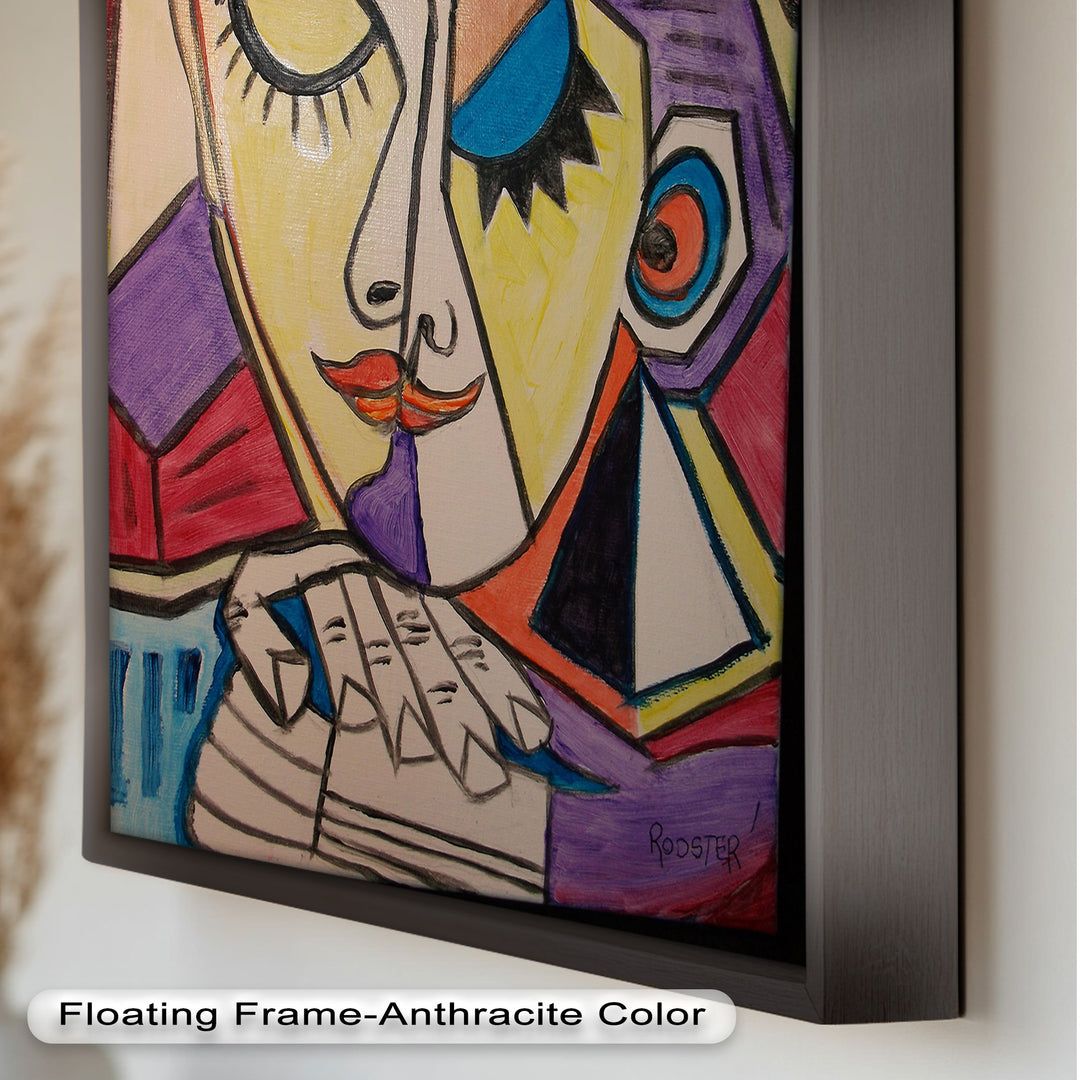 Unified Gaze – Dual Expression Abstract Picasso Oil Painting