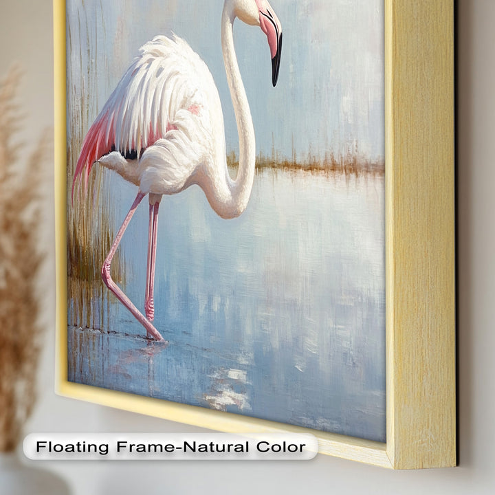 Graceful Flamingo in Shallow Water – Animal Oil Painting