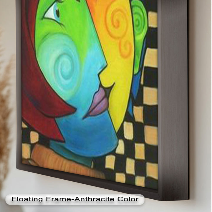 Colorful Duality – Surreal Portrait Fusion in Picasso Oil Painting