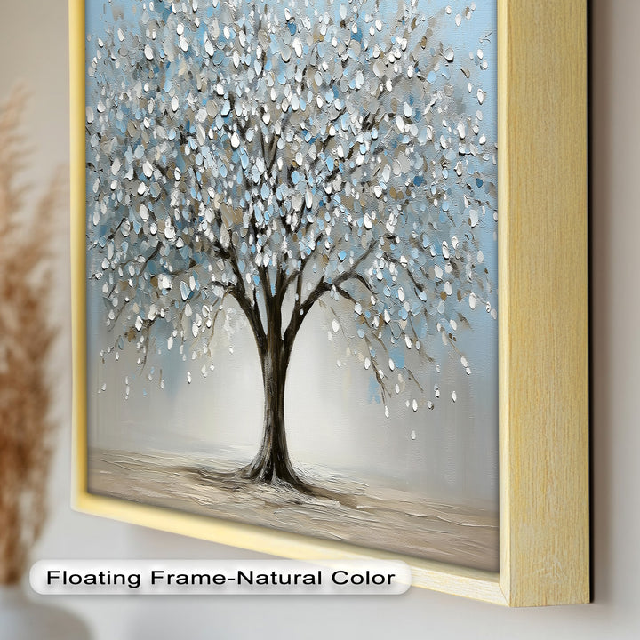 Snowflower Tree – Modern Framed Oil Painting