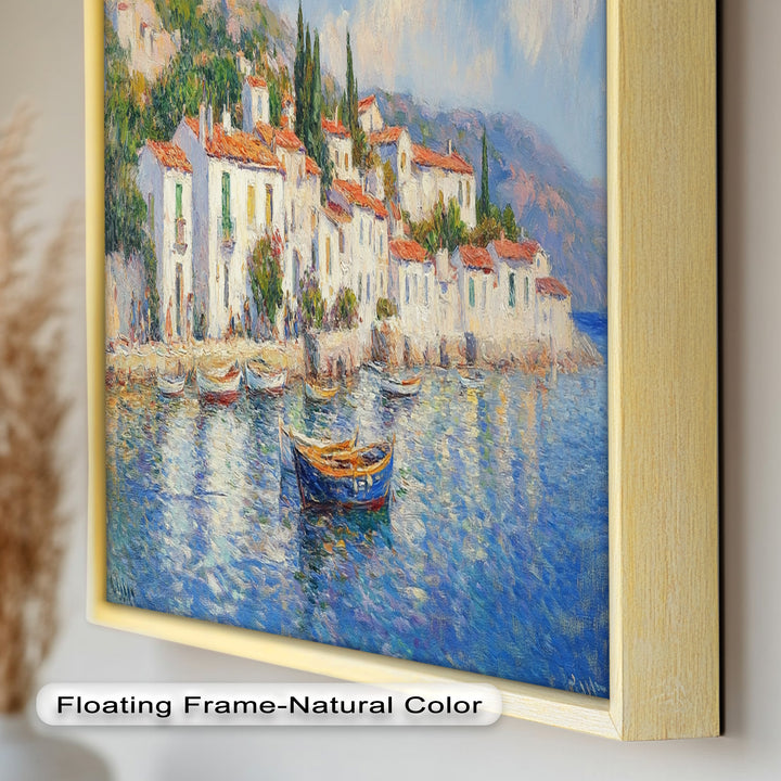 Sunlit Mediterranean Village – Coastal Impressionist Oil Painting