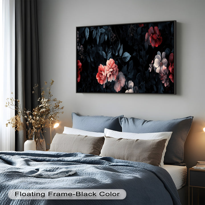 Dark Floral Elegance Wall Art – Floral Oil Painting