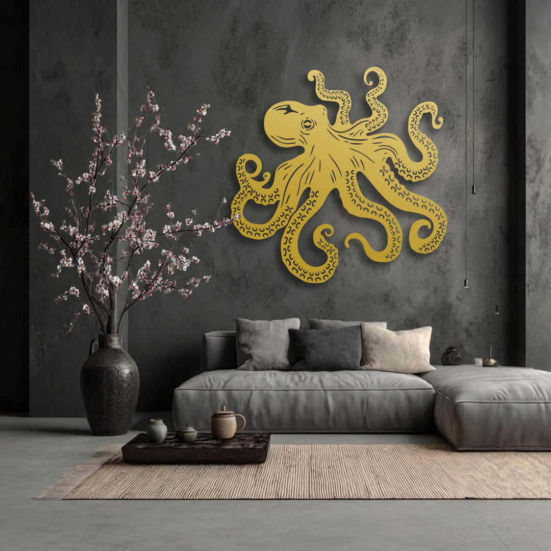 Octopus Tentacles Metal Wall Art – Nautical Ocean Decor