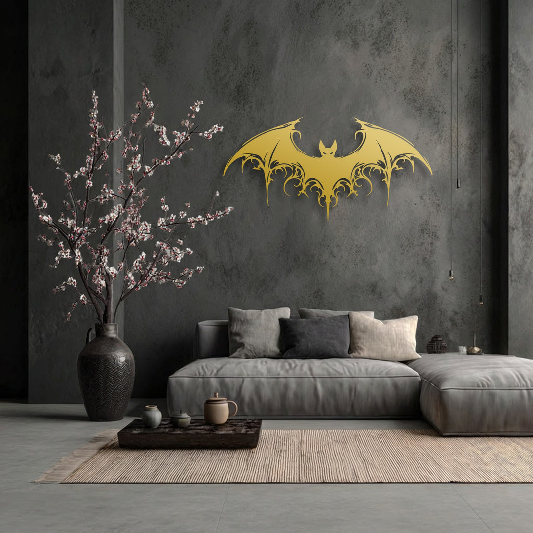 Gothic Bat Metal Wall Art – Dark Fantasy Winged Decor