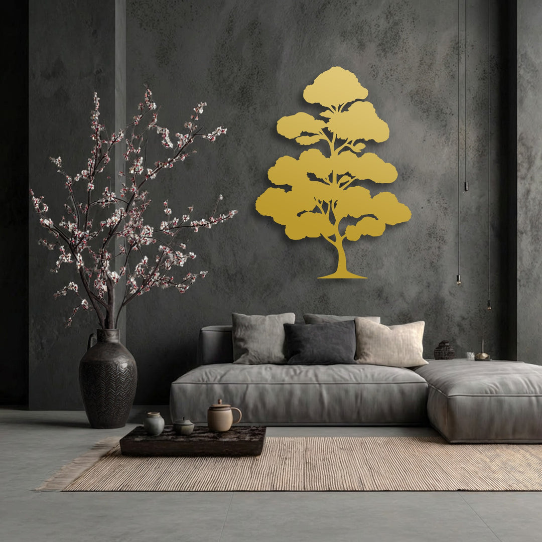 bonsai tree living room Bonsai Tree Metal Wall Art – Zen Nature Decor – MyPhotoStation