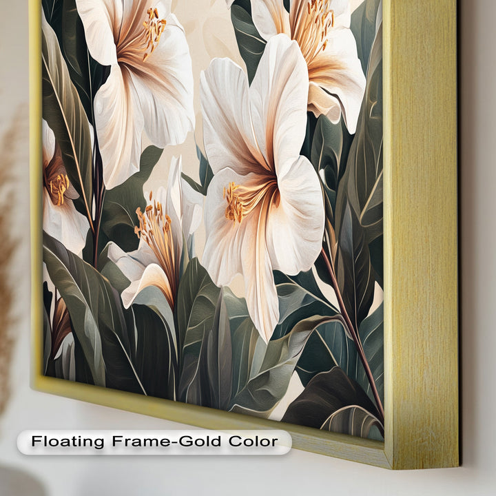 White Hibiscus – Botanical Oil Painting