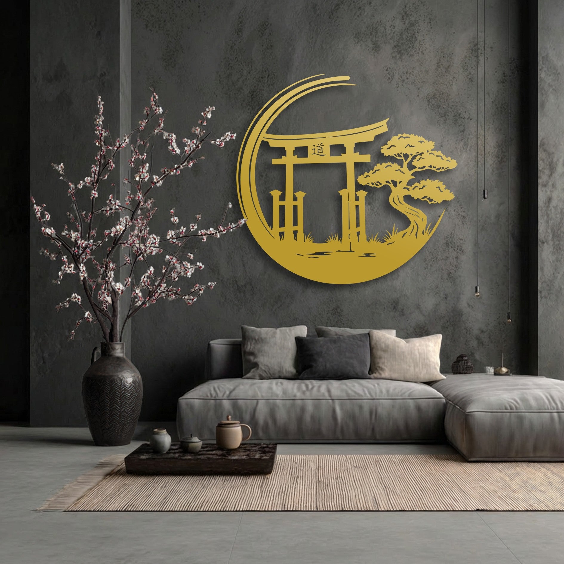 Zen Garden Metal Wall Art – Torii Gate Japanese Decor – MyPhotoStation
