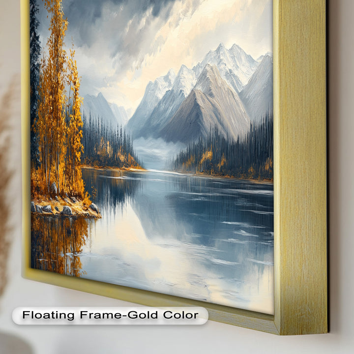 Goldener Herbstsee – Ölgemälde Berglandschaft