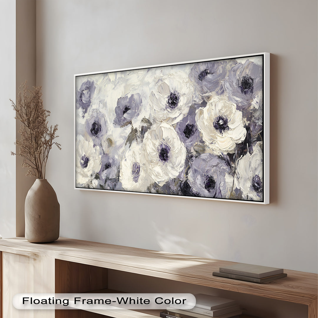 Cream and Lilac Petals - Flower Oil Painting