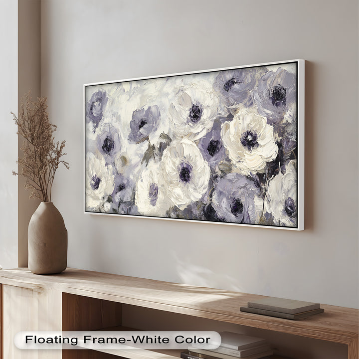 Cream and Lilac Petals - Flower Oil Painting