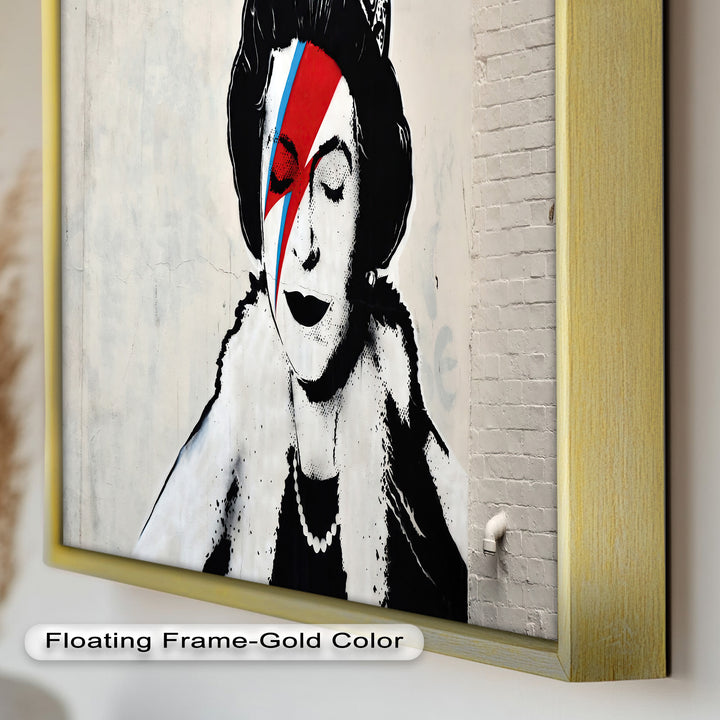 Royal Rebellion – Queen with Bowie Bolt Banksy Oil Painting