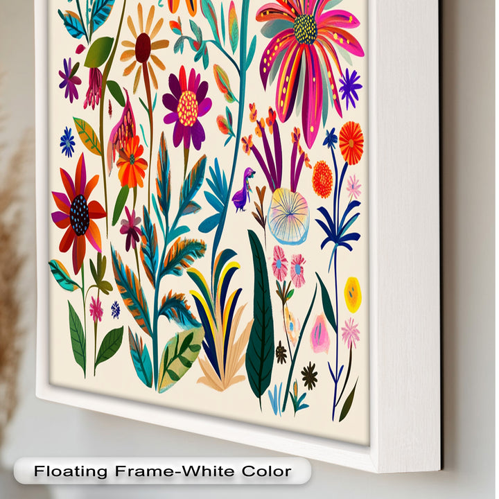 Wild Bloom Symphony – Vibrant Botanical Oil Painting