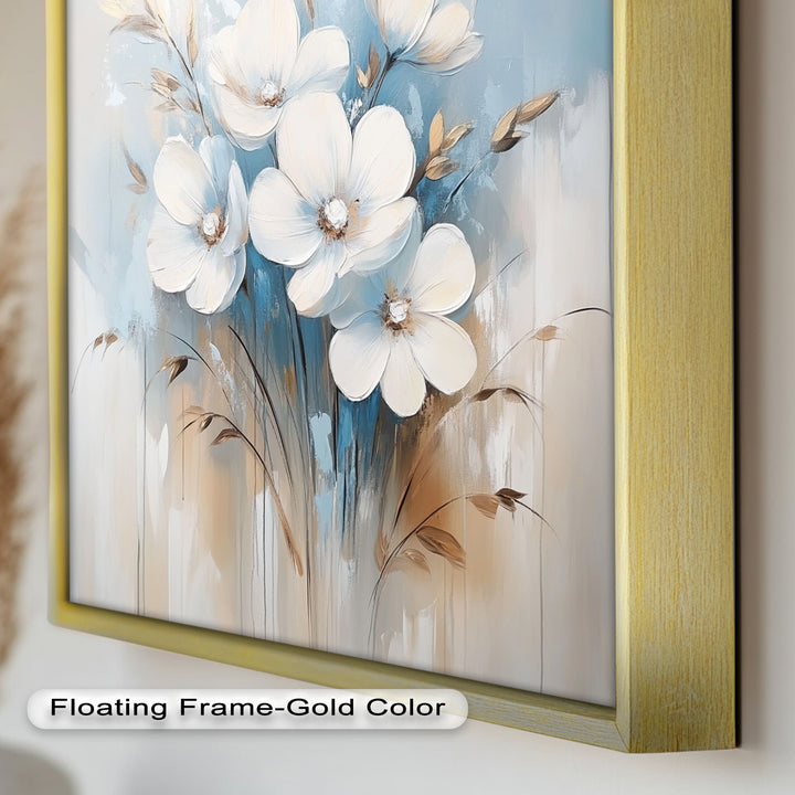 Soft White Blossoms – Floral Oil Painting