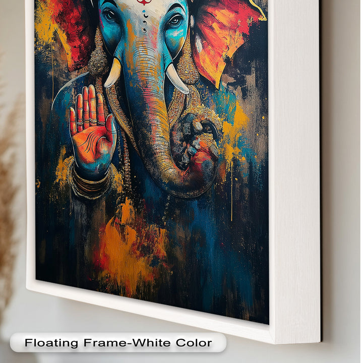 Ganesha Segen Wandkunst – Religiöses Ölgemälde