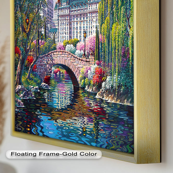 Frühling in New York von Bob Pejman – Lebendiges Ölgemälde einer Stadtlandschaft