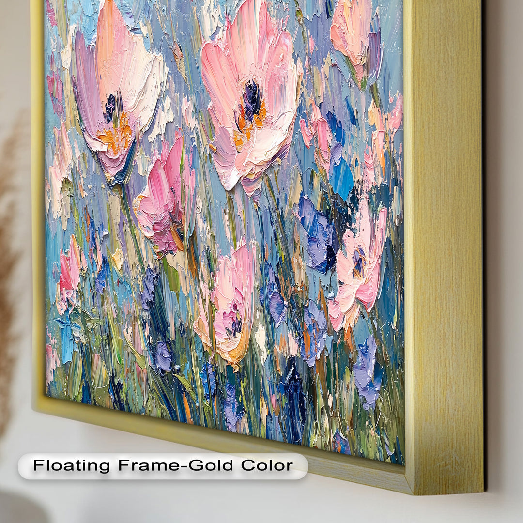 Pink and Violet Wildflower Bloom - Flower Oil Painting