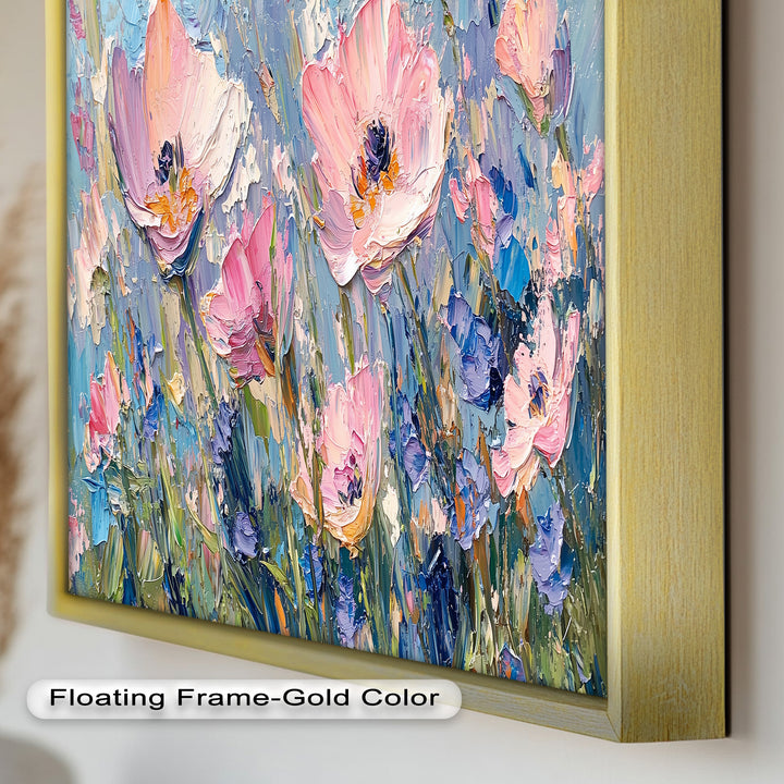 Pink and Violet Wildflower Bloom - Flower Oil Painting
