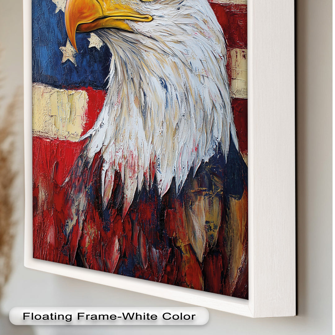 Amerikanischer Weißkopfseeadler Portrait - Patriotisches Ölgemälde