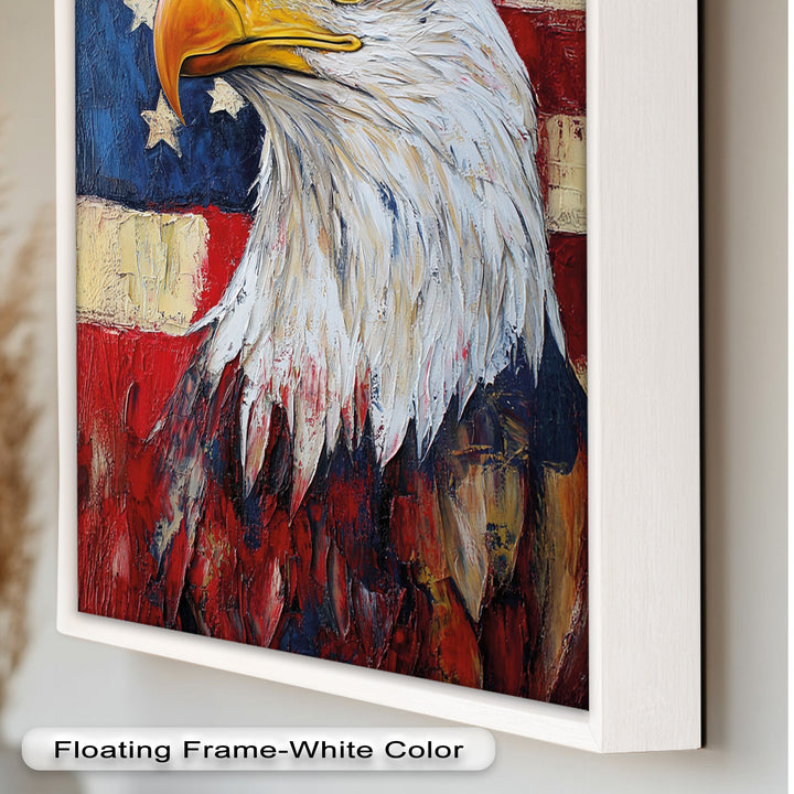 Amerikanischer Weißkopfseeadler Portrait - Patriotisches Ölgemälde
