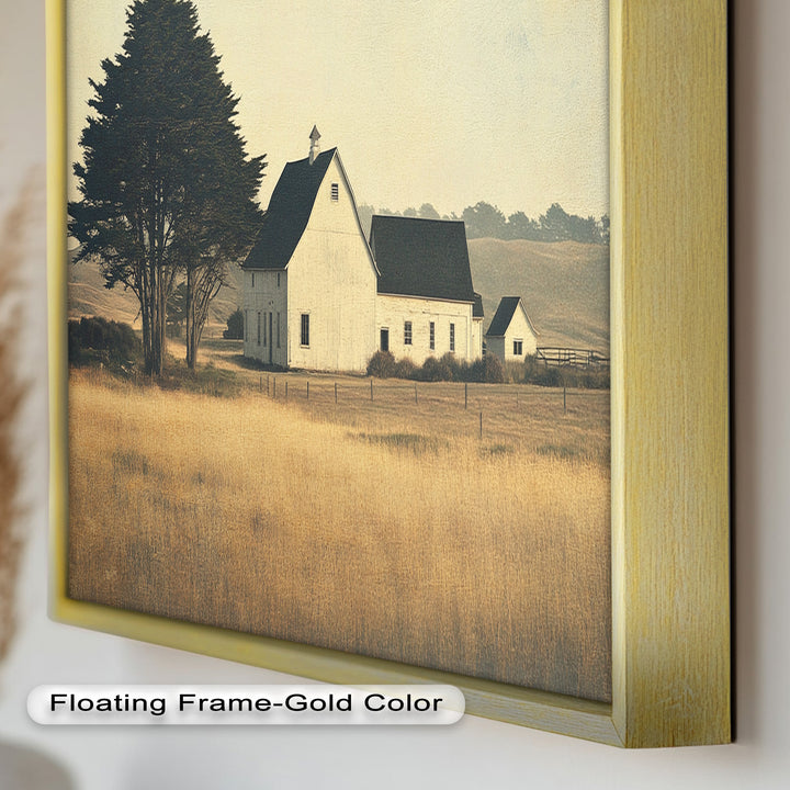 Golden Prairie Barn – Ölgemälde einer Bauernhauslandschaft