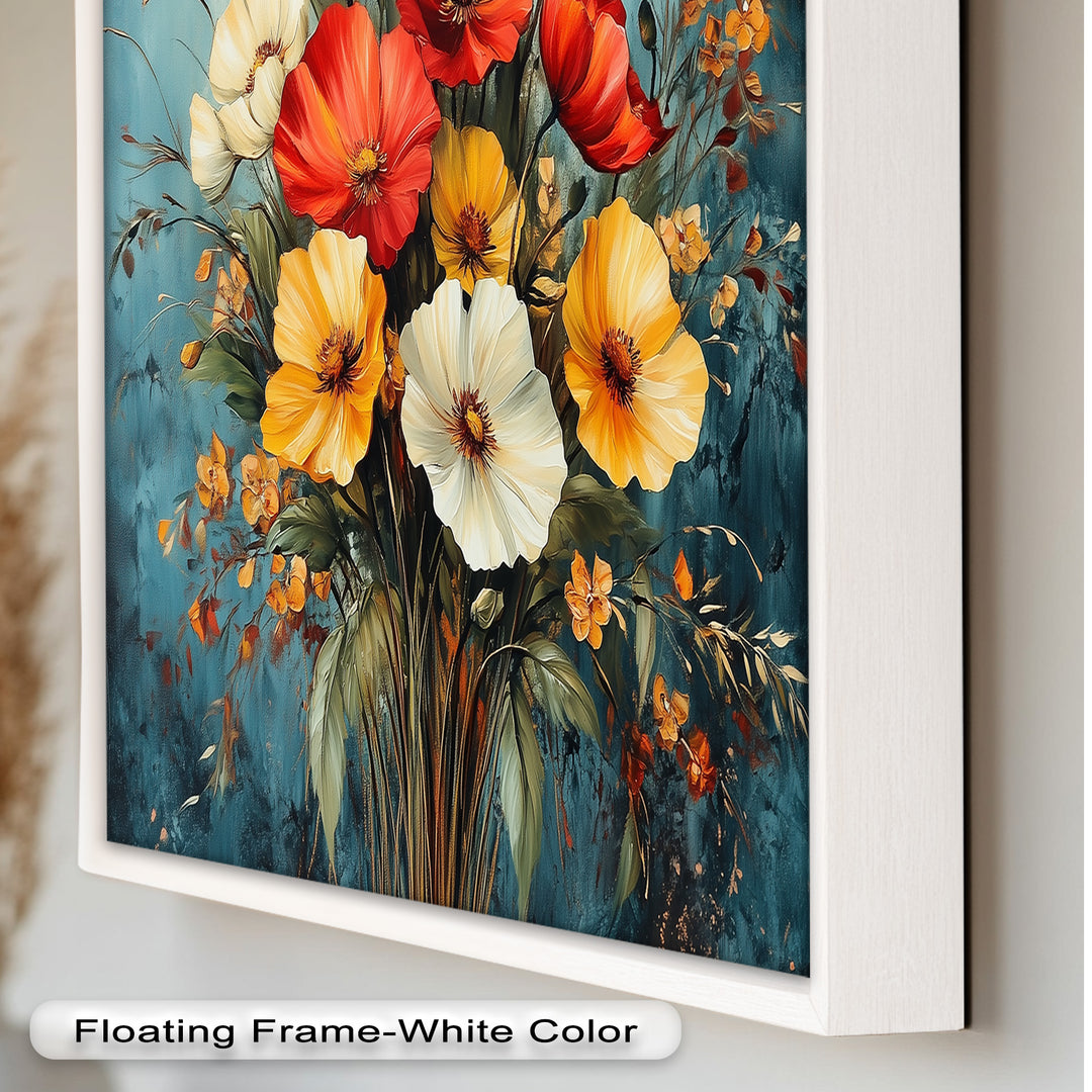 Vibrant Harmony – Multicolored Bloom Bouquet Flower Oil Painting