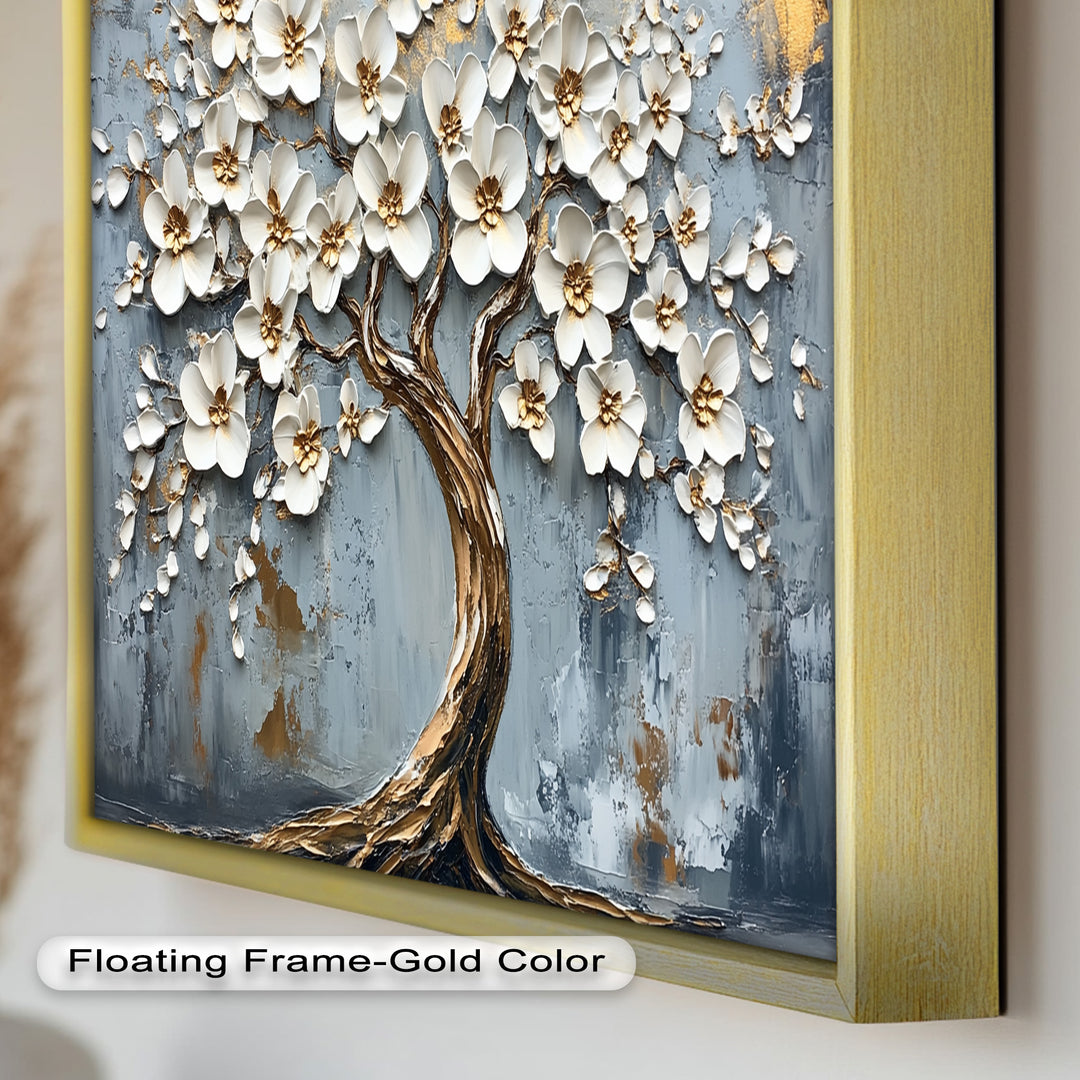 Golden Blossom Tree – Floral Oil Painting