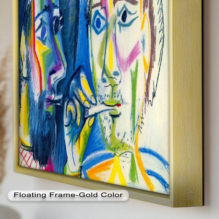 Two Men Smoking by Pablo Picasso – Expressionist Oil Painting
