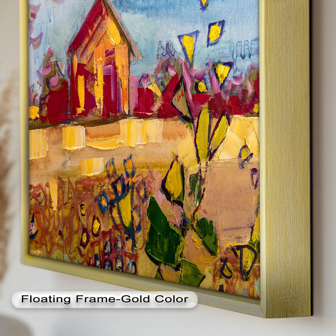Sunlit Homestead – Expressive Impressionist Oil Painting
