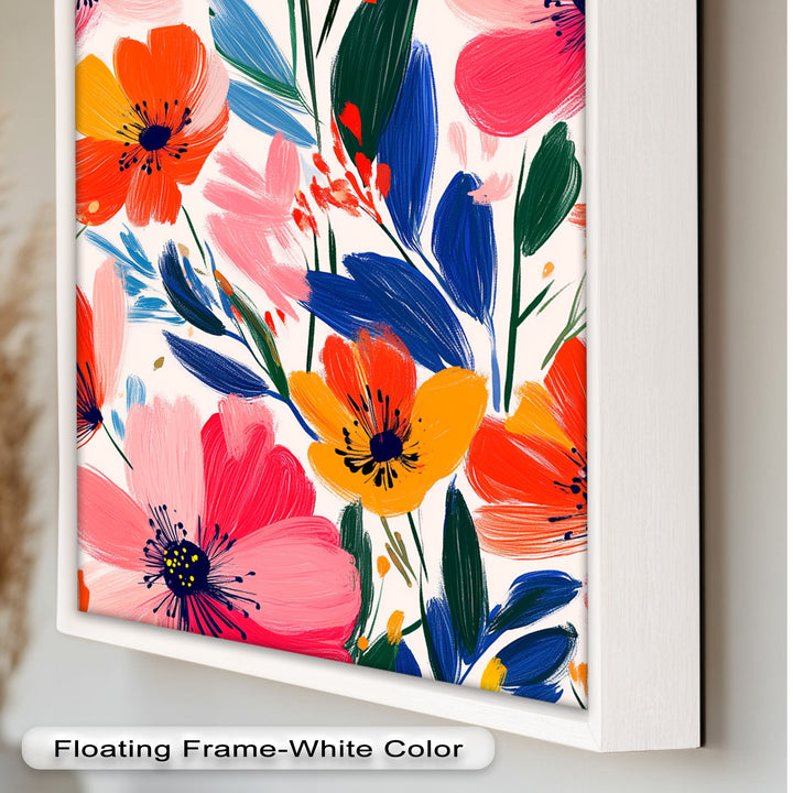 Joyful Bloom Burst – Lebendiges abstraktes Blumenölgemälde