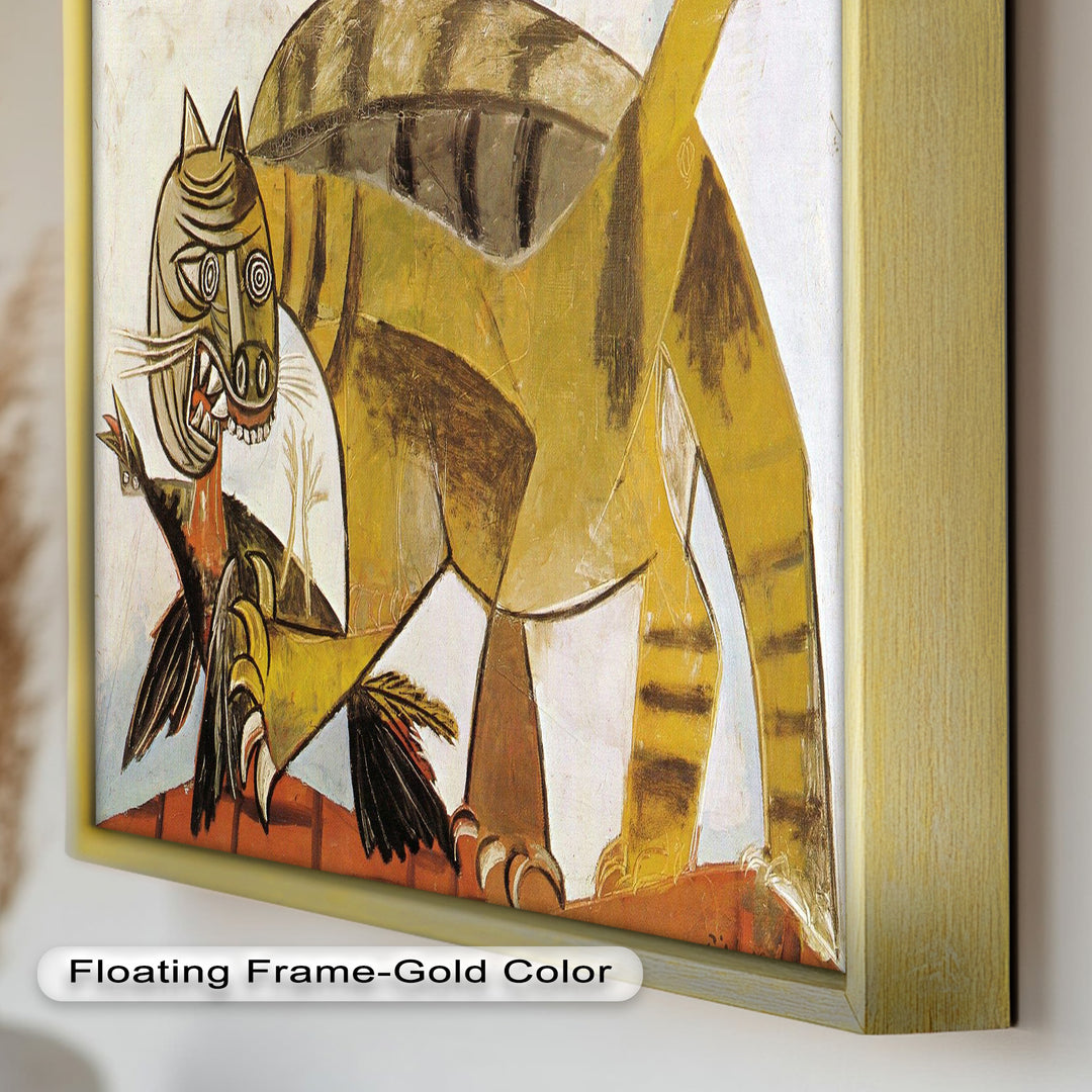 Wild Cat and Bird by Pablo Picasso – Cubist Oil Painting