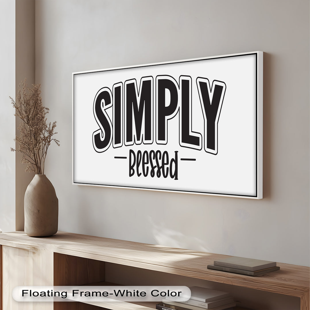 Simply Blessed – Christian Typography Oil Painting