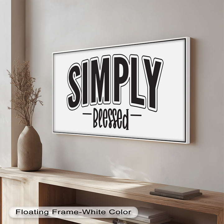 Simply Blessed – Christian Typography Oil Painting