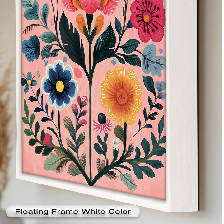 Blossom Carnival – Whimsical Boho Flower Oil Painting