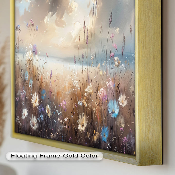 Spring Wildflowers Landscape – Tranquil Nature Oil Painting