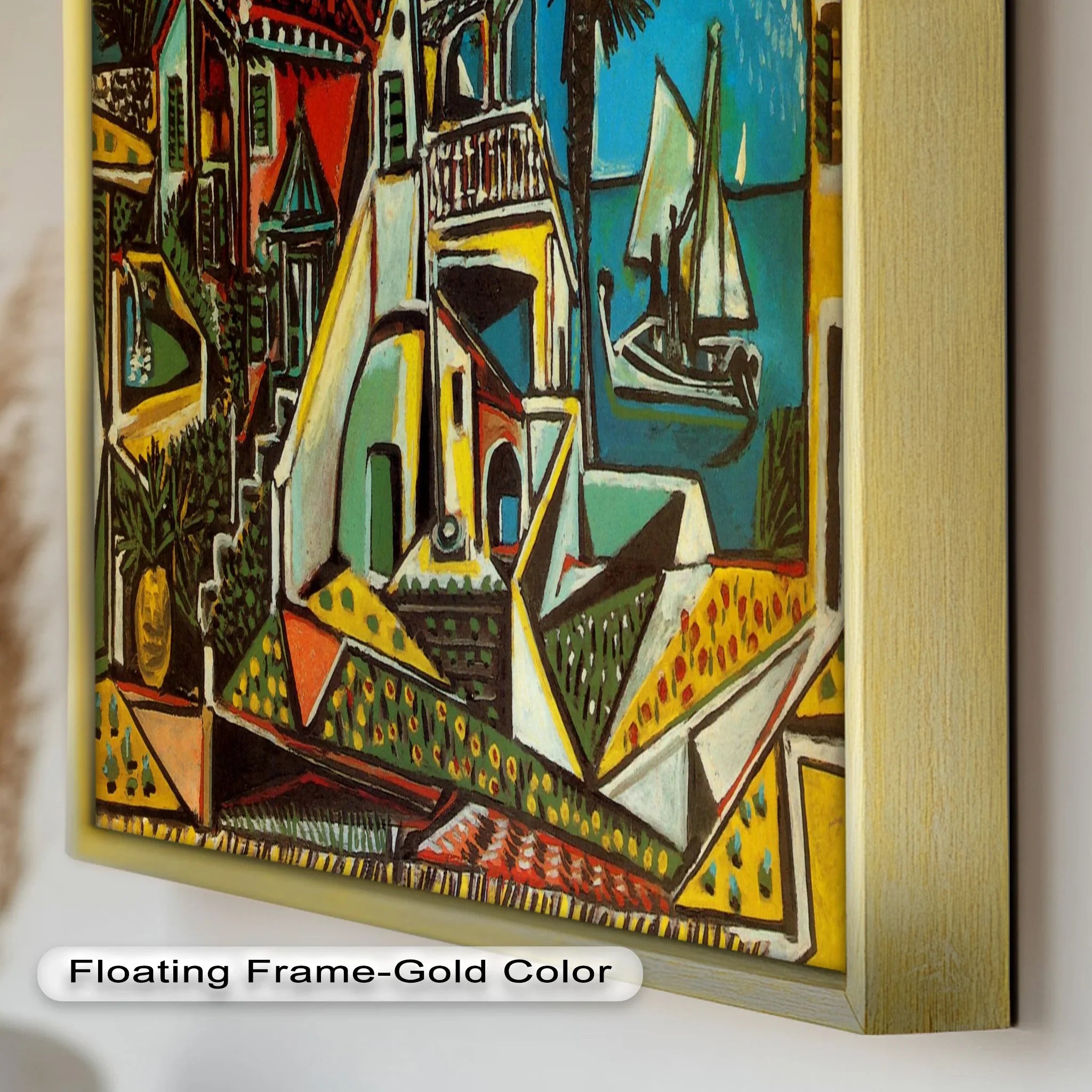 Picasso Mediterranean Village Art – Coastal Oil Painting