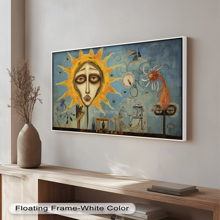 Solar Mindscape – Surreales Sonnengesicht-Ölgemälde von Picasso