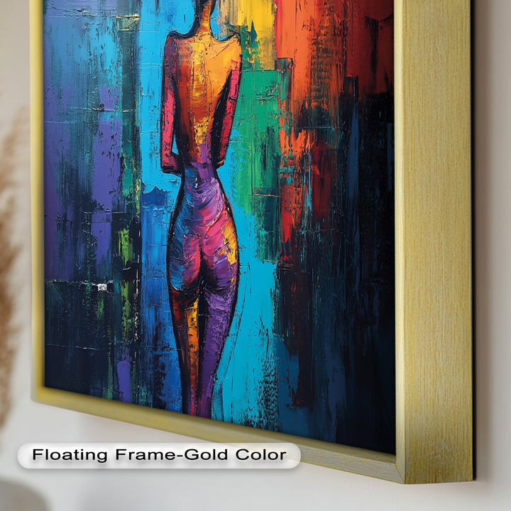 Radiant Contours – Bold Abstract Figurative Oil Painting