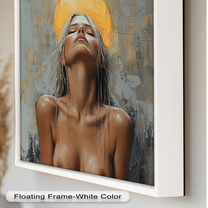 Haloed Grace – Ethereal Nude Portrait Oil Painting