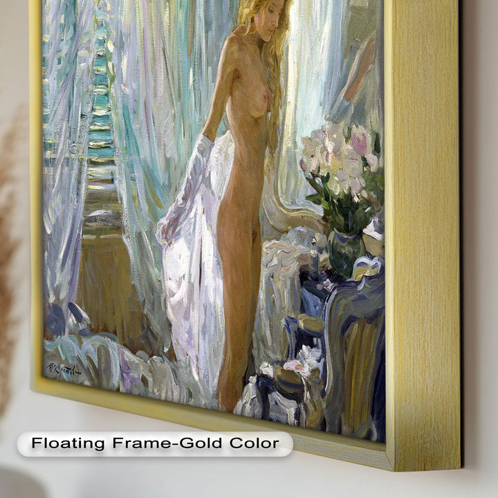Whispers of Morning Light – Romantic Nude Interior Oil Painting