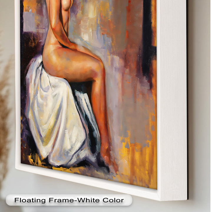 Poised in Silence – Figurative Nude Abstract Oil Painting