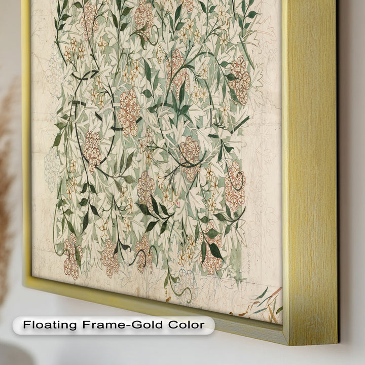 Jasmine Pattern by William Morris – Framed Botanical Oil Painting