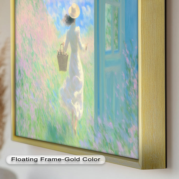 Into the Bloom – Dreamy Woman in Wildflower Field Oil Painting