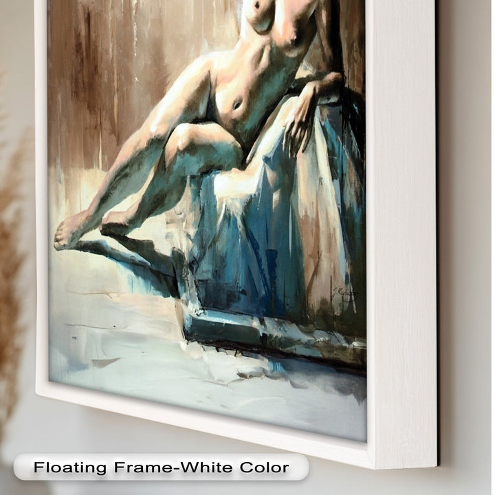 Echoes of Light – Modern Reclining Nude Oil Painting
