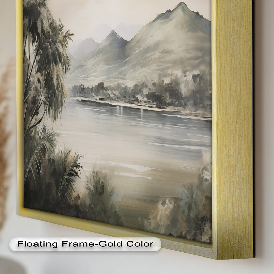 Tropische Flusslandschaft Wandkunst – Naturölgemälde