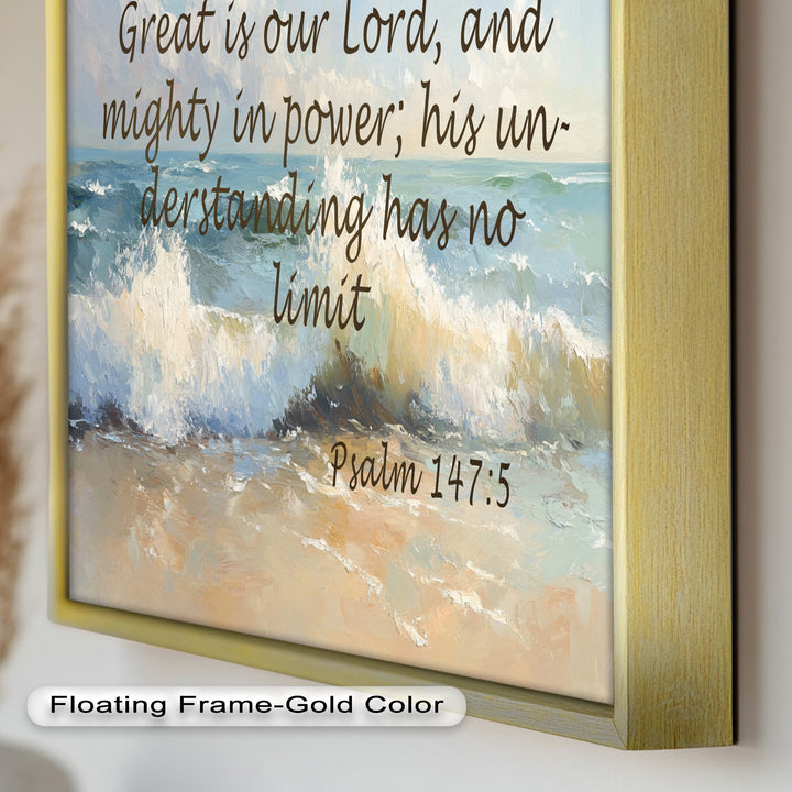 Psalm 147:5 – God's Power and Wisdom Bible Verse Oil Painting