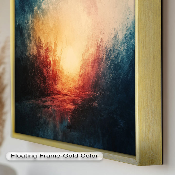 Eclipse Awakening – Feuriges Lichtexplosion-Abstraktes Ölgemälde