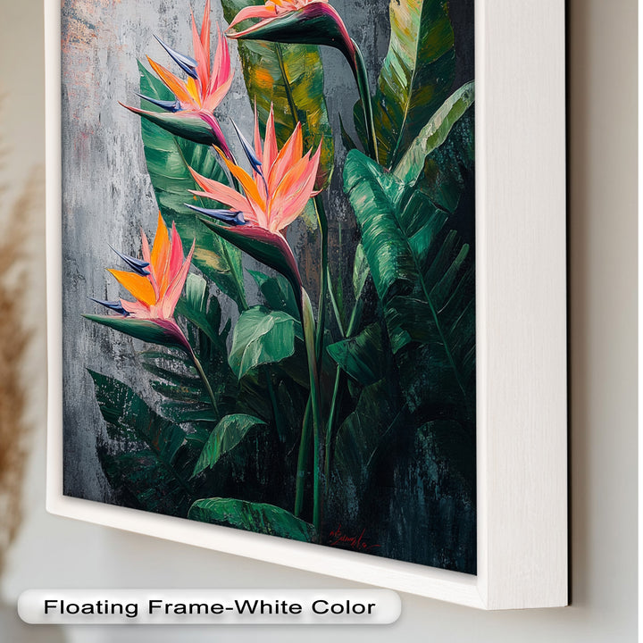 Tropical Flame – Bird of Paradise Botanical Oil Painting