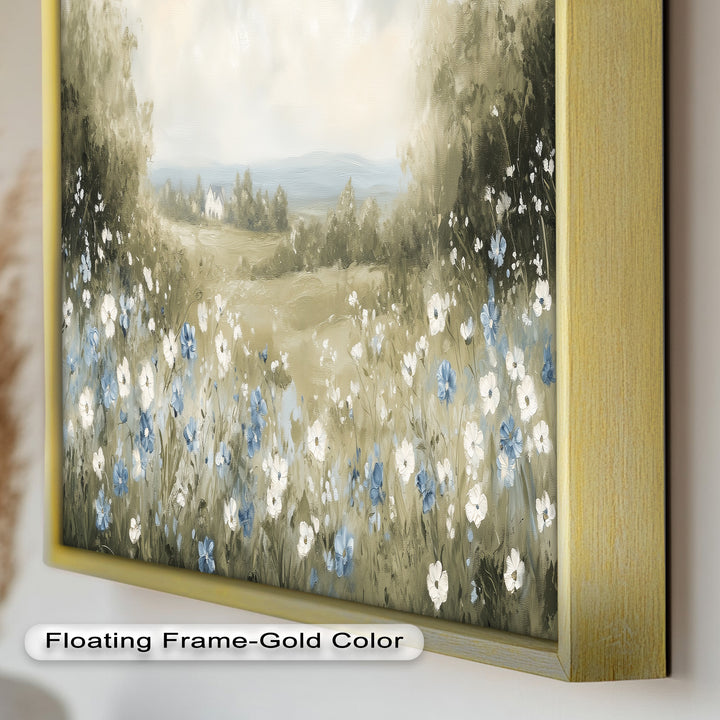 Wildflower Field Wall Art – Landscape Oil Painting