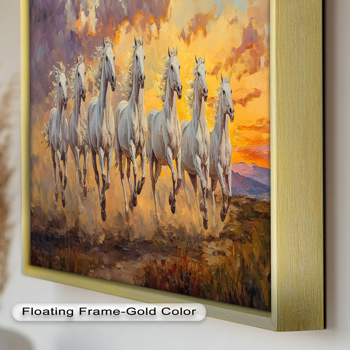 Run with the Sun – White Horses Oil Painting