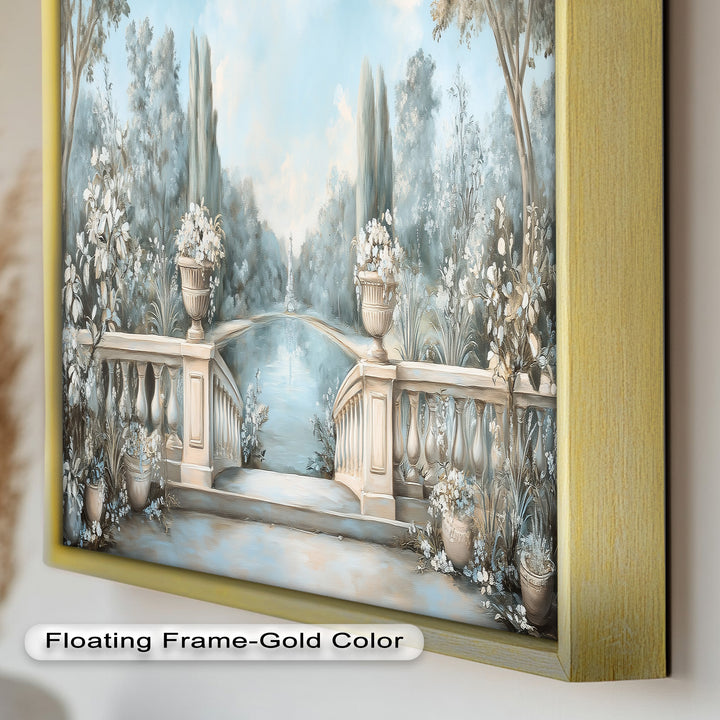 Tranquil Garden Terrace – Landscape Oil Painting